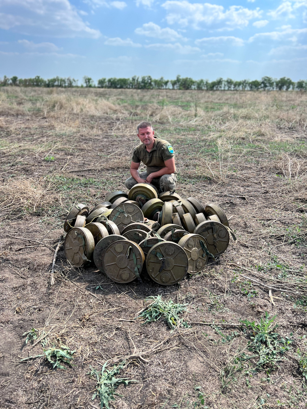 Serhiiy Skoryk with mines